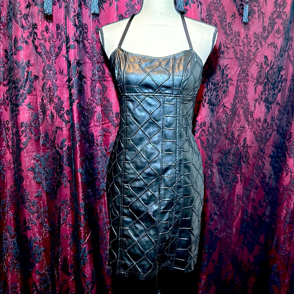 Lip Service black pleather s3x stitch dress. Medium